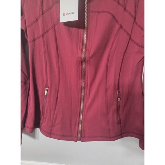 Lululemon Burgundy Define Jacket Gold Zipper Size 12 - Picture 6 of 10